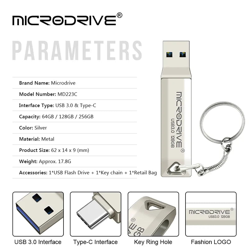 Storazone 2 in 1 OTG USB 3.0 & usb-C Flash Pen Drive Memory Stick Usb3.0 flash disk 128GB 256G 512G Type C Pendrive free shipping