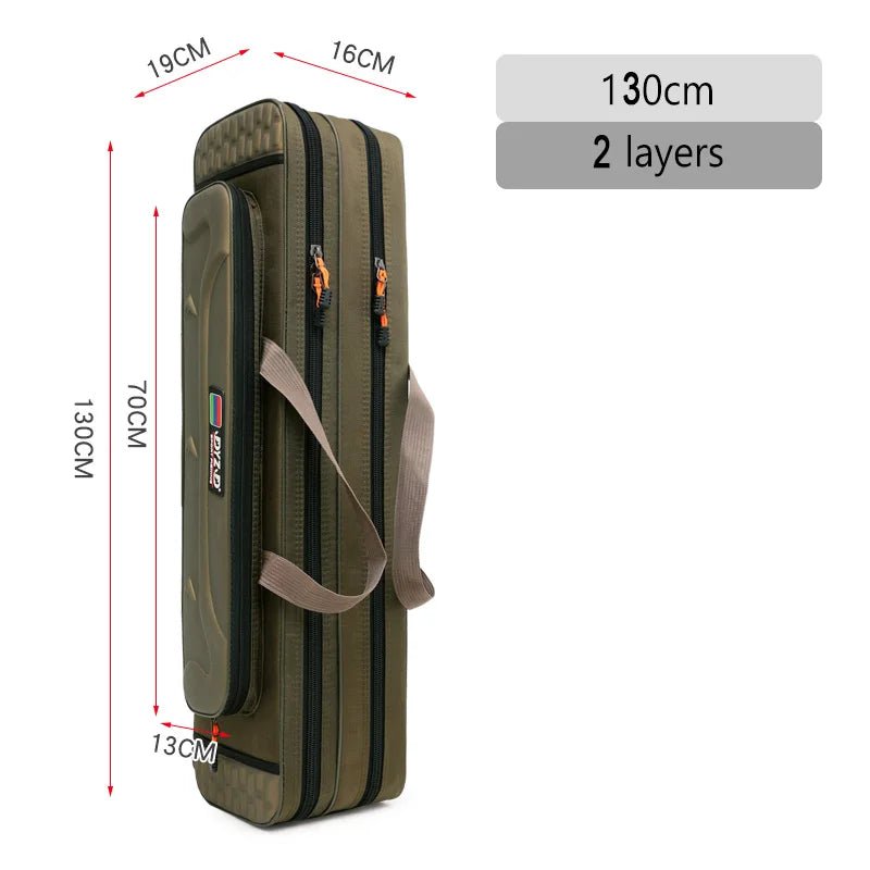 Storazone 2 layer 130cm Multifunctional Hard Spinning Fishing Rod Bag 2/3/4 Layers 80CM-130CM Fishing Tackle Bags 1680D Oxford Reel Gear Storage Case