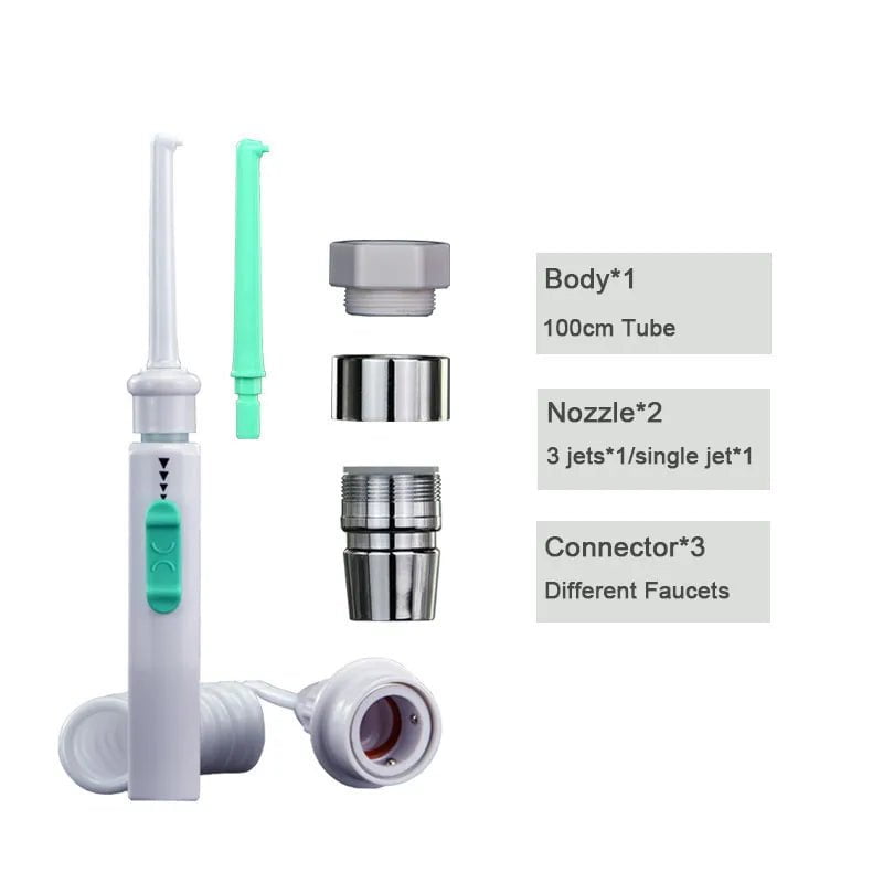 Storazone 2 Nozzles Type New Faucet Oral Irrigator Portable Teeth Cleaner Dental Water Flosser Pressure Adjustable Water Pick Jet Flossing No Charge Need