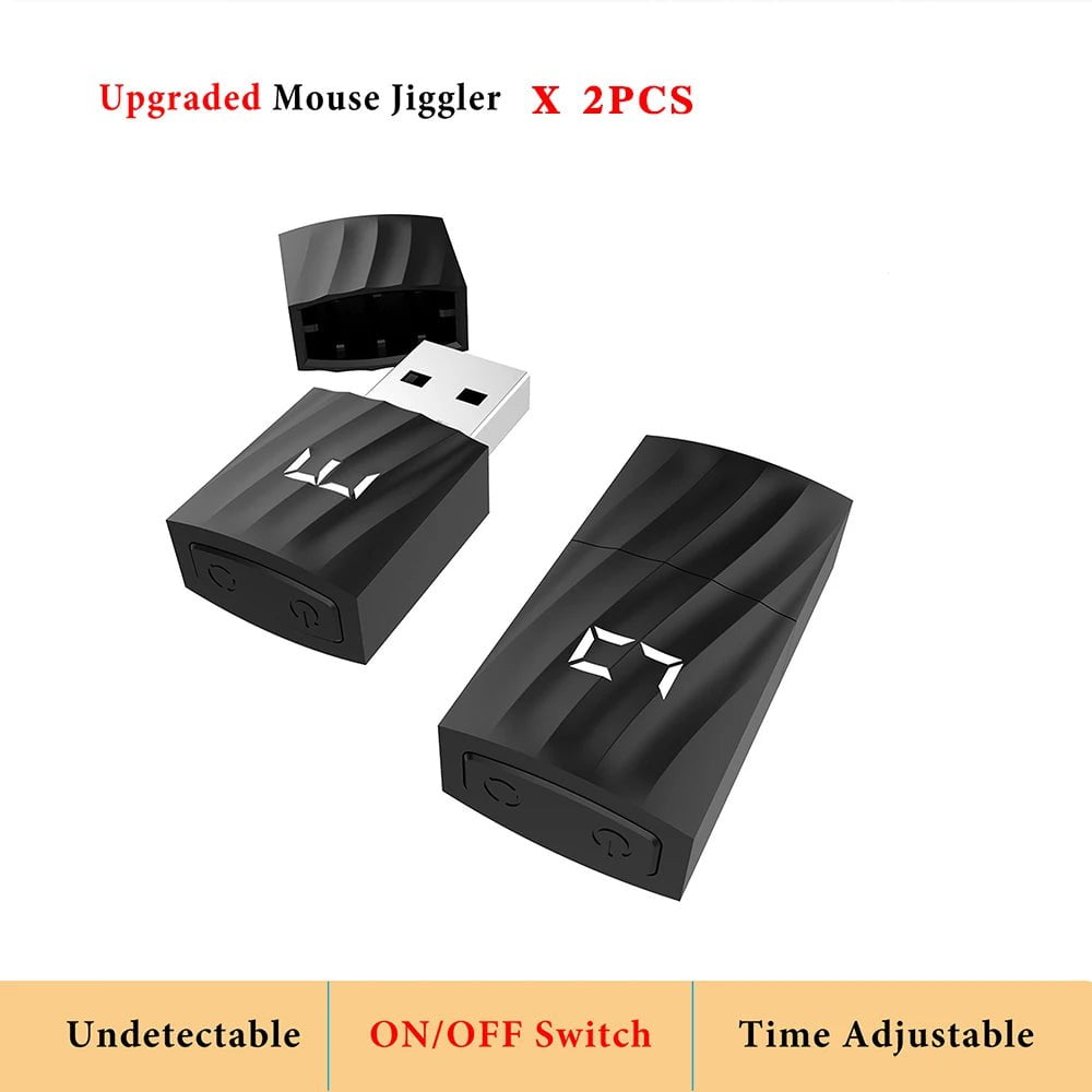 Storazone 2 Upgraded Jigglers Mouse Jiggler USB Mover Undetectable Automatic Mouse Shaker Wiggler for Laptop Keeps Computer Team Group Awake Simulate Movement