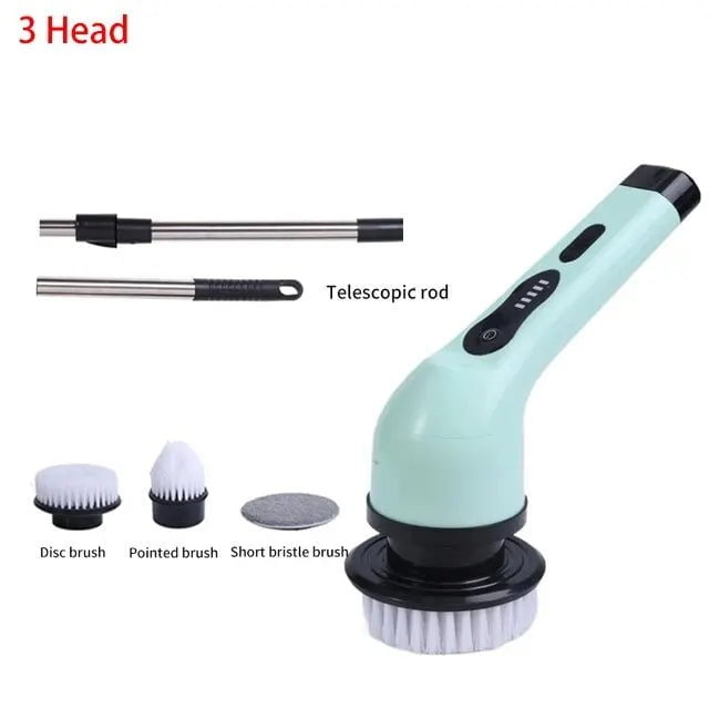 Storazone 200588-green3 Wireless Electric Cleaning Brush Bathroom Window Kitchen Automotive Multifunctional Household Rotating Cleaning Machine