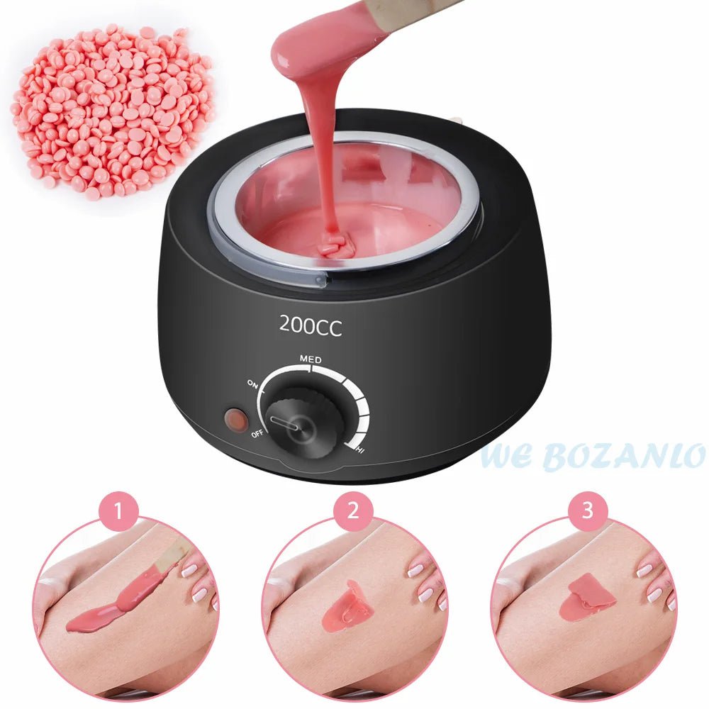 Storazone 200CC Wax Heater Warmer Hair Removal Machine For Hand Foot Body SPA Epilator Paraffin Wax Pot +Wax Beans + Wood Sticks