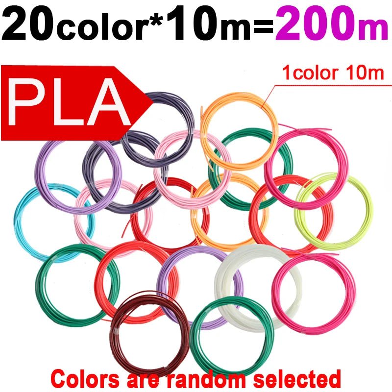 Storazone 200M PLA / Only USB 3D Printing Pen DIY Drawing Pens With 1.75mm PLA Filament Birthday Christmas Gifts For Kids Children With Power Travel Case