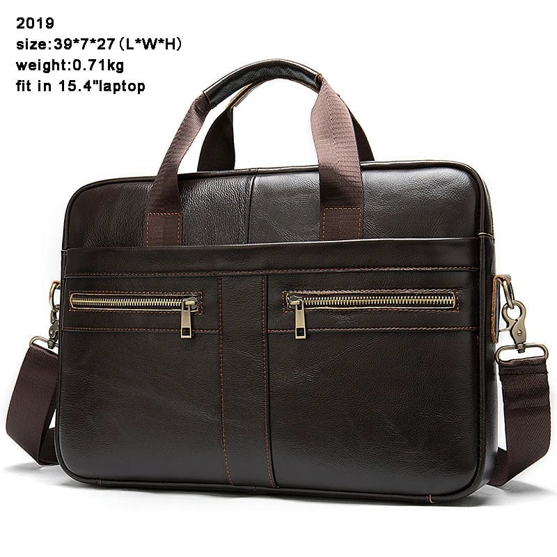 Storazone 2019G4darkcoffee / CHINA WESTAL Bag men's Genuine Leather briefcase Male man laptop bag natural Leather for men Messenger bags men's briefcases 2019