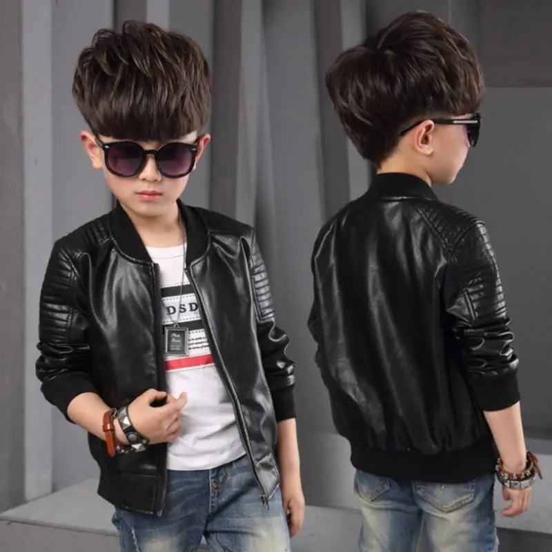 Storazone 2021 Fashion Autumn And Winter Child Coat Waterproof Baby Boys Leather Jackets Plus velvet Thicken Warm CUHK Boys clothes 1-12Y