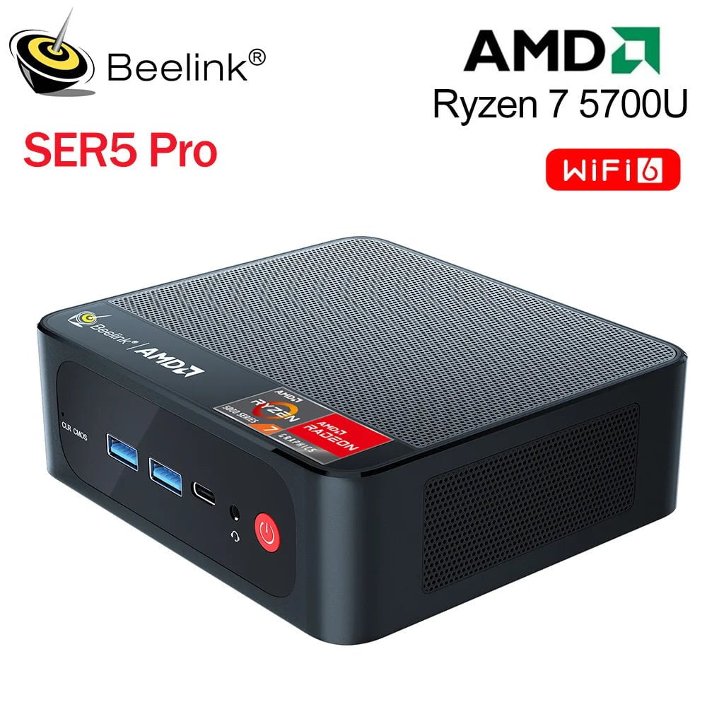 Storazone 2023 Beelink Ryzen 7 5800H SER5 Max Pro Mini PC AMD DDR4 16GB RAM 500GB SSD 5500U WiFi6 4K HD Desktop Computer SER5 Pro 5700U