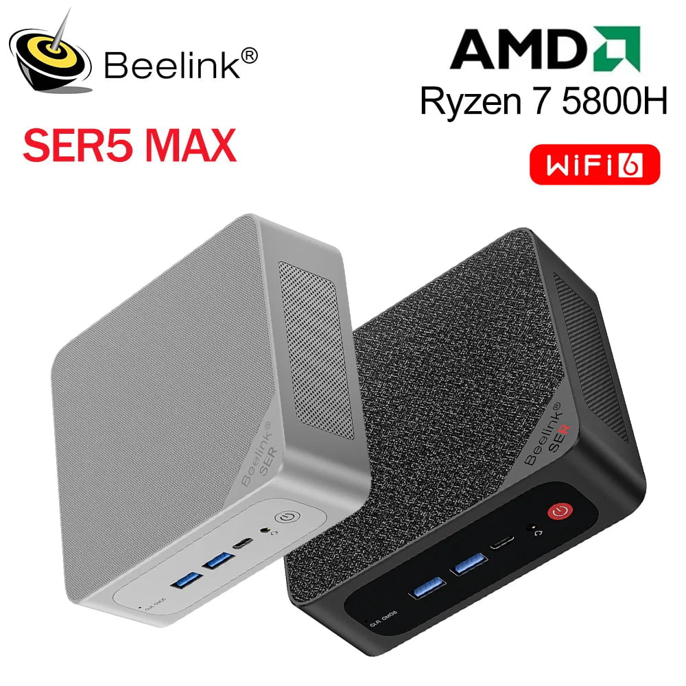 Storazone 2023 Beelink Ryzen 7 5800H SER5 Max Pro Mini PC AMD DDR4 16GB RAM 500GB SSD 5500U WiFi6 4K HD Desktop Computer SER5 Pro 5700U