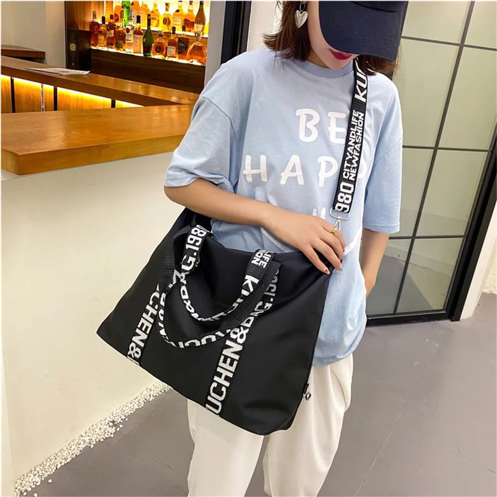 Storazone 2023 Casual Solid Color Ladies Shoulder Bags Large Capacity Fashion Design Women Handbag High Quality Nylon Women's Travel Bags