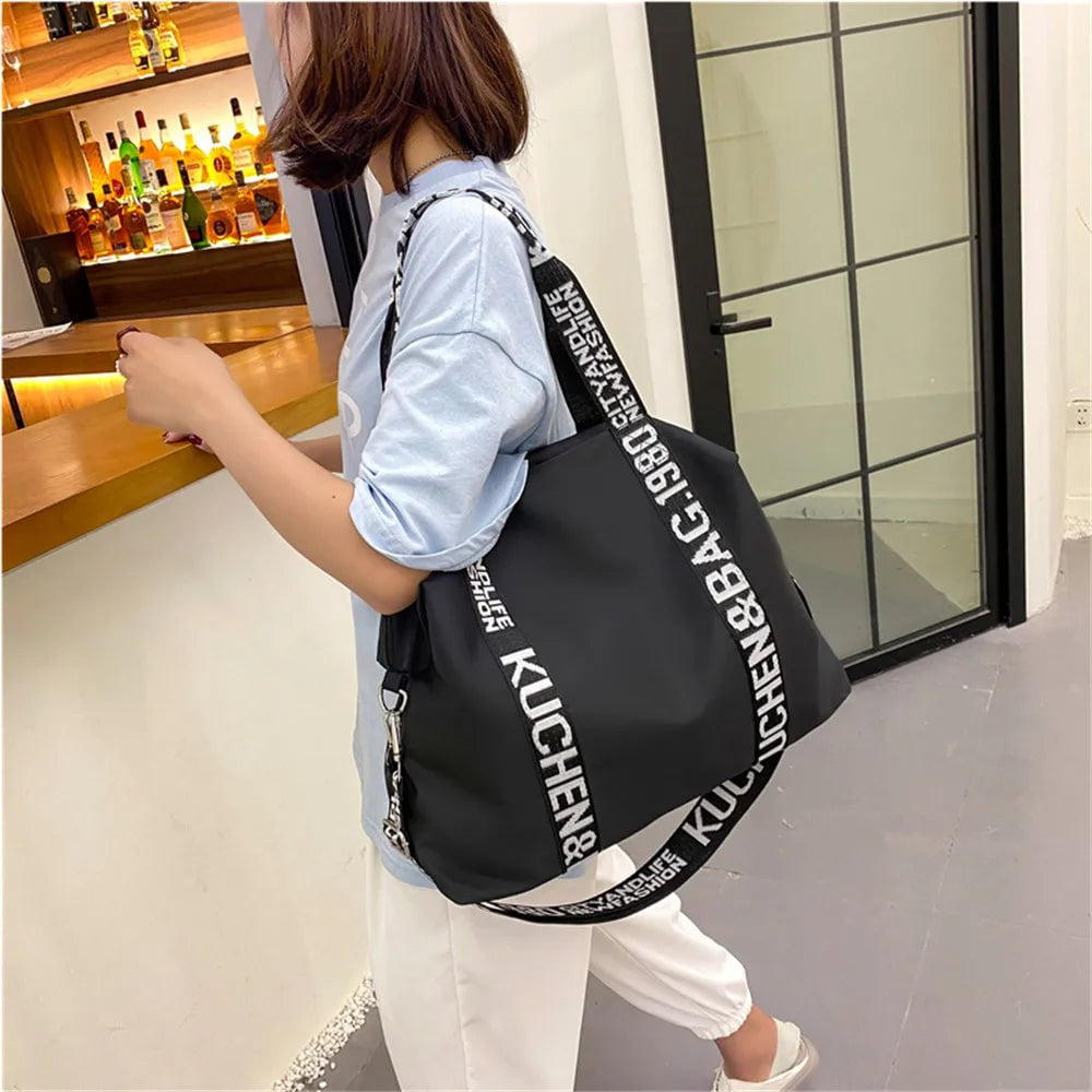 Storazone 2023 Casual Solid Color Ladies Shoulder Bags Large Capacity Fashion Design Women Handbag High Quality Nylon Women's Travel Bags