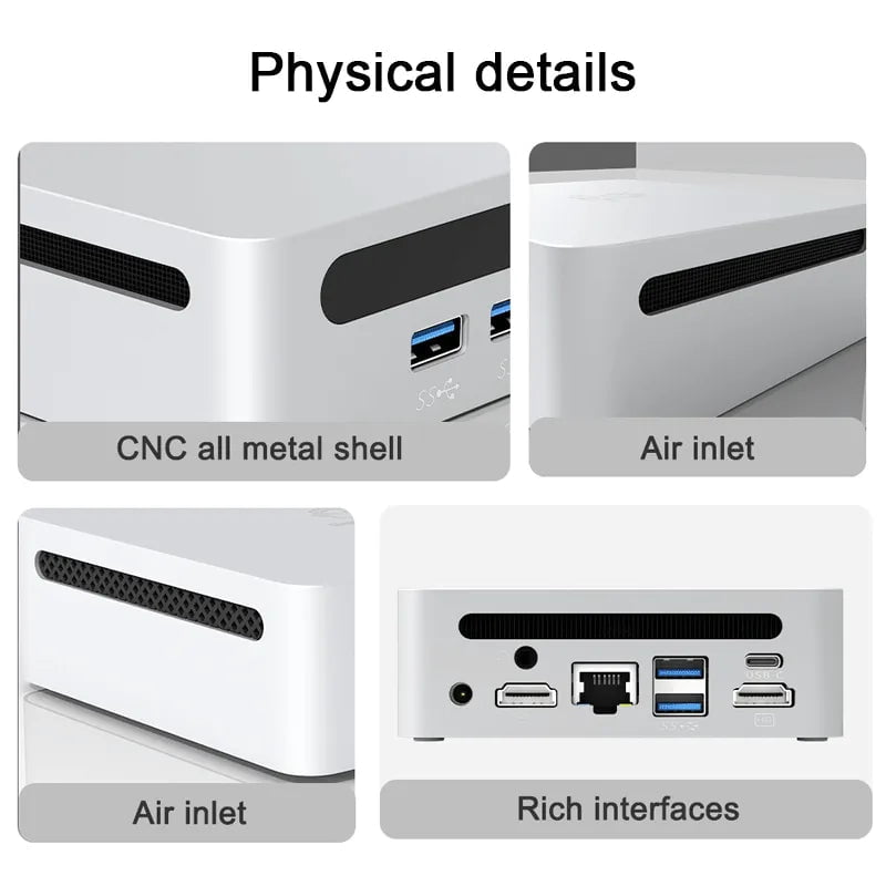 Storazone 2023 GenMachine New Mini PC Ren5000 5700U AMD Ryzen7 5700U CPU Support Windows 10/11 DDR4 3200MHz AMD WiFi6 NUC Max 64GB RAM