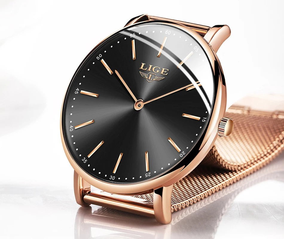 Storazone 2023 LIGE New Rose Gold Women Watch Business Quartz Watch Ladies Top Brand Luxury Female Wrist Watch Girl Clock Relogio Feminin