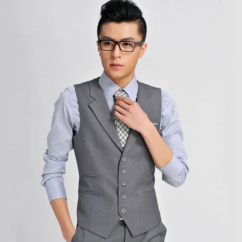 Storazone 2023 New Arrival Dress Vests For Men Slim Fit Mens Suit Vest Male Waistcoat Gilet Homme Casual Sleeveless Formal Business Jacket