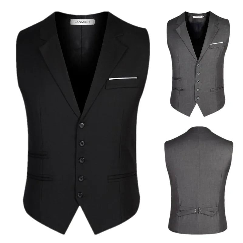 Storazone 2023 New Arrival Dress Vests For Men Slim Fit Mens Suit Vest Male Waistcoat Gilet Homme Casual Sleeveless Formal Business Jacket