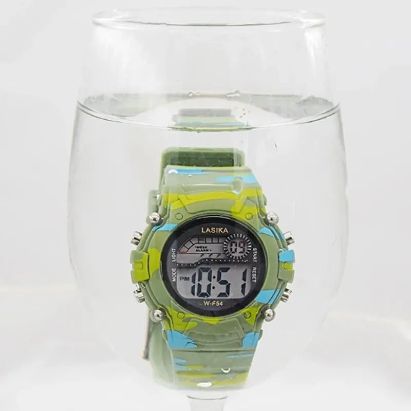 Storazone 2023 New Boys Sports Military Kids Digital Watches Student Childrens Watch Fashion Luminous LED Alarm Camouflage Girls Clock