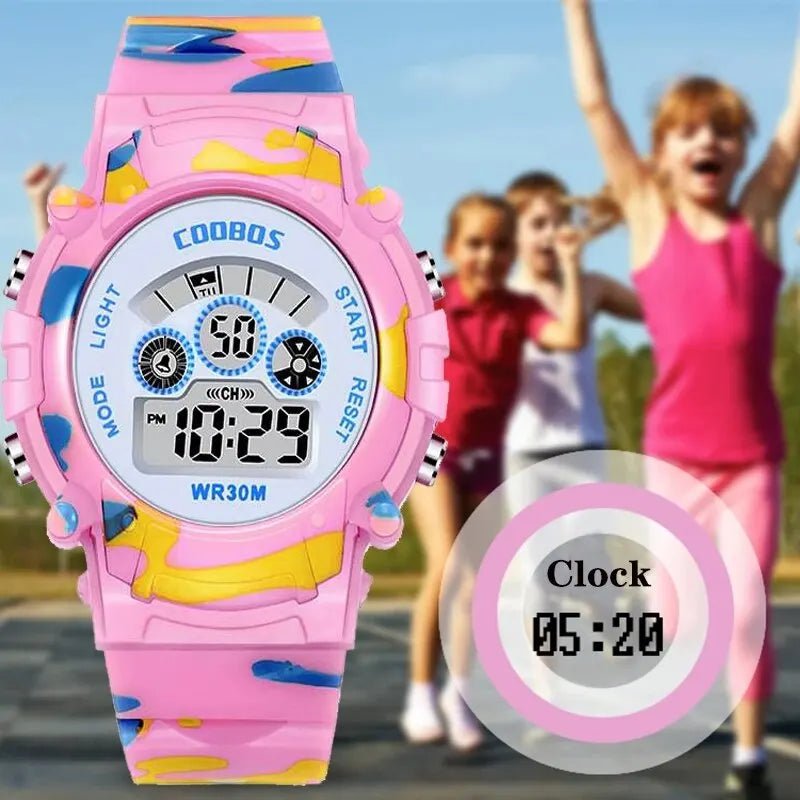 Storazone 2023 New Boys Sports Military Kids Digital Watches Student Childrens Watch Fashion Luminous LED Alarm Camouflage Girls Clock