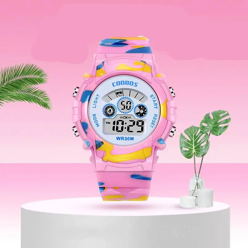 Storazone 2023 New Boys Sports Military Kids Digital Watches Student Childrens Watch Fashion Luminous LED Alarm Camouflage Girls Clock