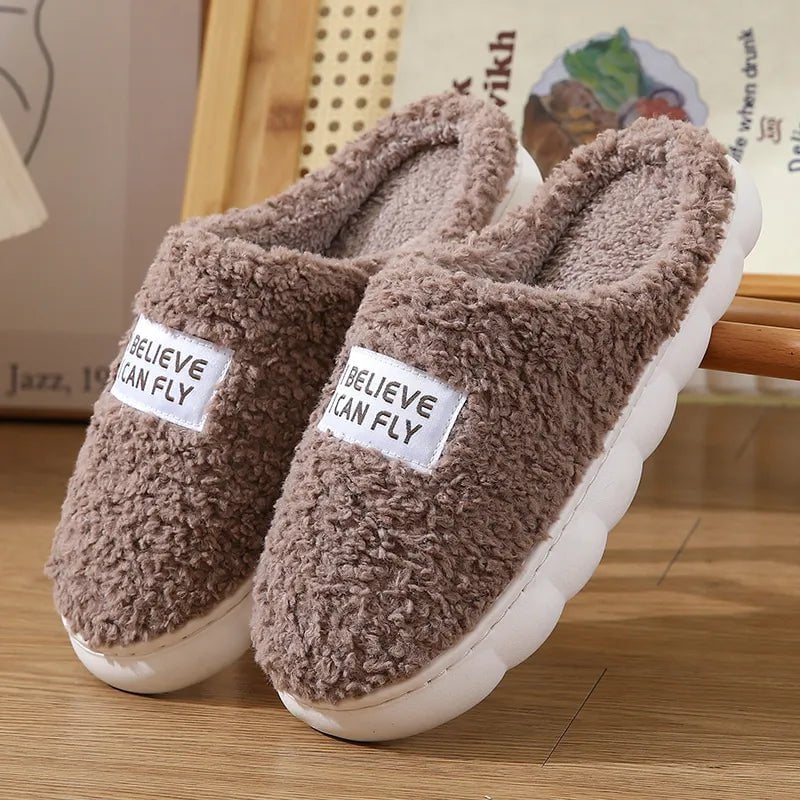 Storazone 2023 New Fashion Winter Soft Sole Mens Indoor Floor Antiskid Slides Bedroom Warm Plush Slippers Male Home Casual Cotton Shoes