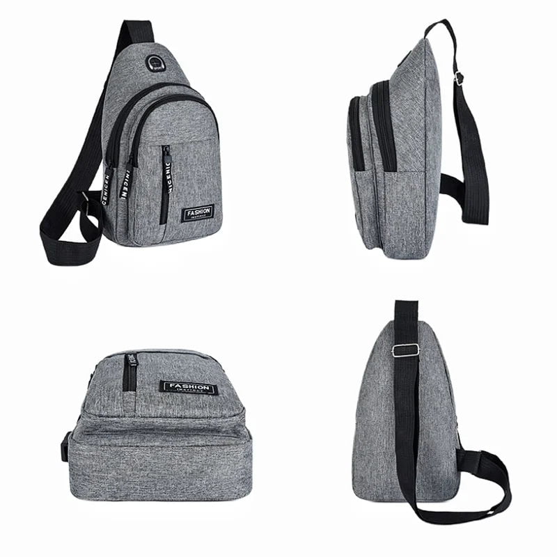 Storazone 2023 New Multifunctional Chest Bag Men's Fashion Trend Oxford Cloth Shoulder Bag Korean Style Casual Waterproof Messenger Bag