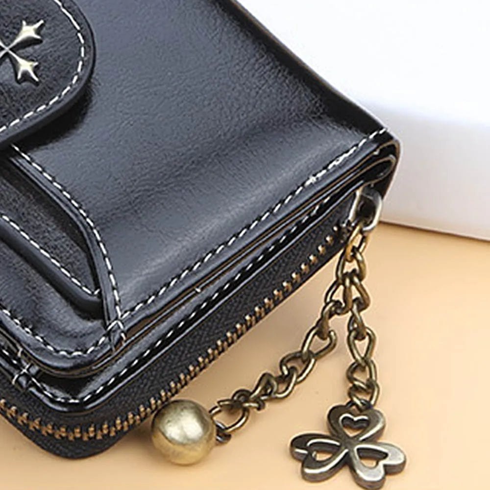 Storazone 2023 New Women Wallets Fashion Short PU Leather Top Quality Card Holder Female Zipper Purse