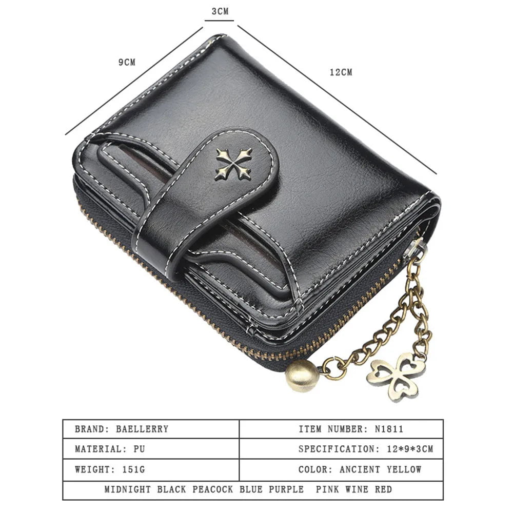 Storazone 2023 New Women Wallets Fashion Short PU Leather Top Quality Card Holder Female Zipper Purse