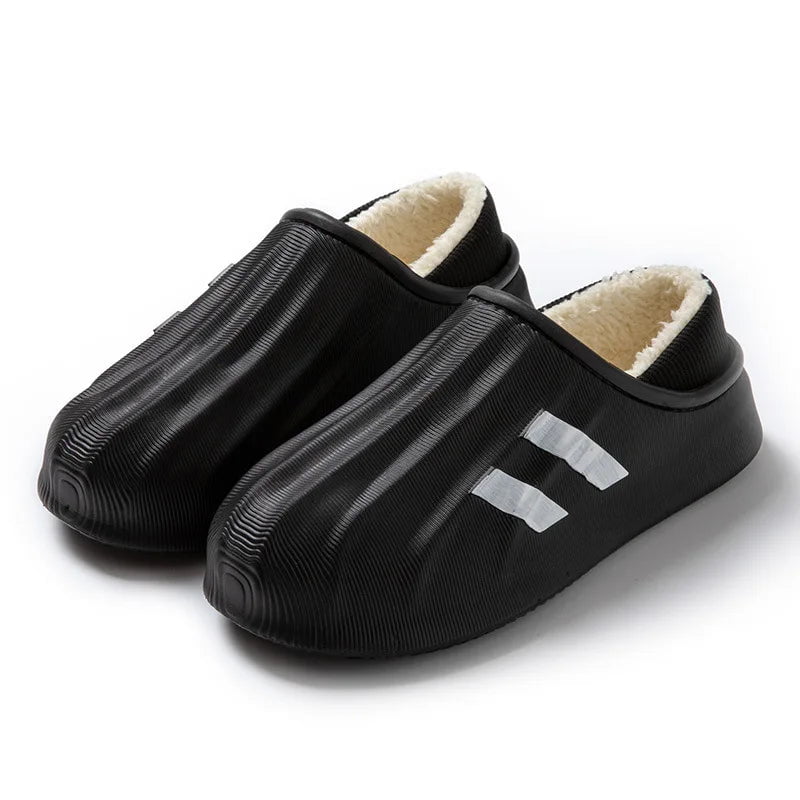 Storazone 2023 Winter Slippers Men Outdoor Waterproof Warm Sneaker Slippers Women Non-Slip Indoor Plush Home Footwear Thick Platform Shoes