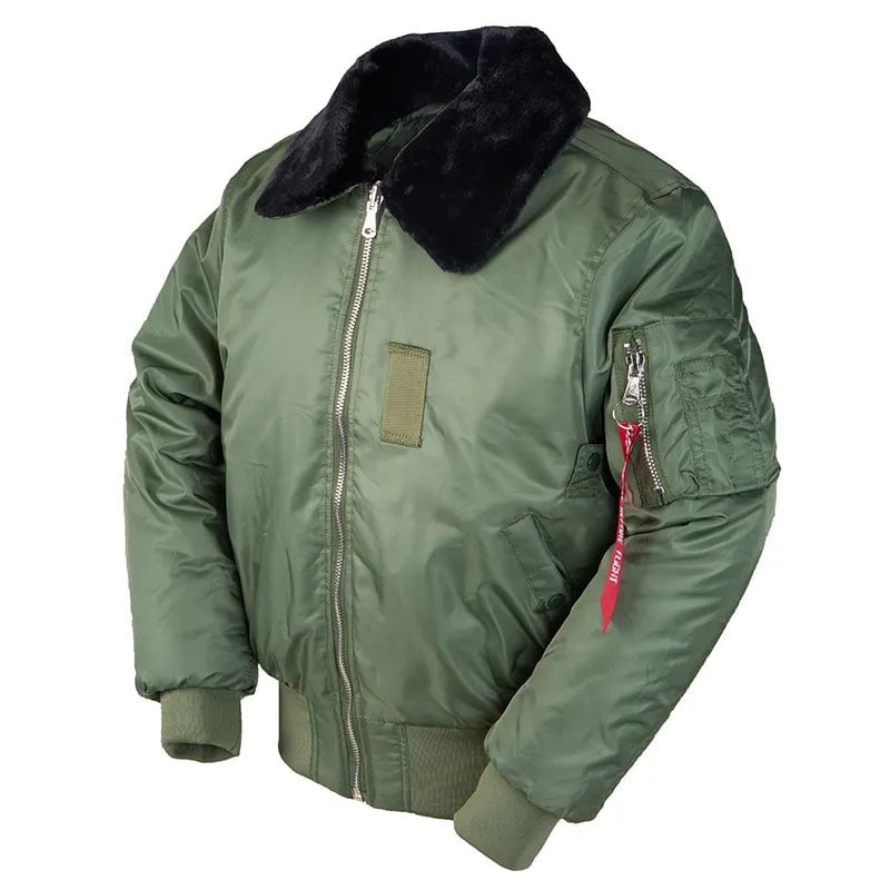 Storazone 2023 winter vintage B-15 bomber flight us air force pilot jacket streetwear coats military hip hop tactical army for men fur
