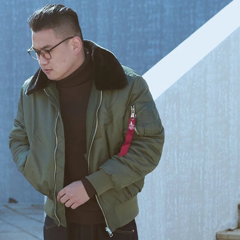Storazone 2023 winter vintage B-15 bomber flight us air force pilot jacket streetwear coats military hip hop tactical army for men fur