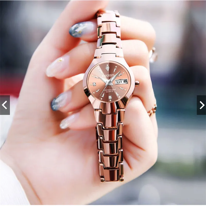 Storazone 2024 FNGEEN 5808 Relogio Feminino Couple Watch Men Quartz watch for Lovers Luxury Womens wristwatch Stainless Steel Waterproof