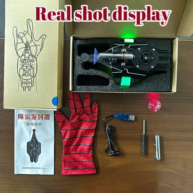 Storazone 2024 Fully Automatic Spider-man: Far From Home Spiderman Web Shooters Spider Silk Rope Device Cosplay Props Toy Christmas Gift