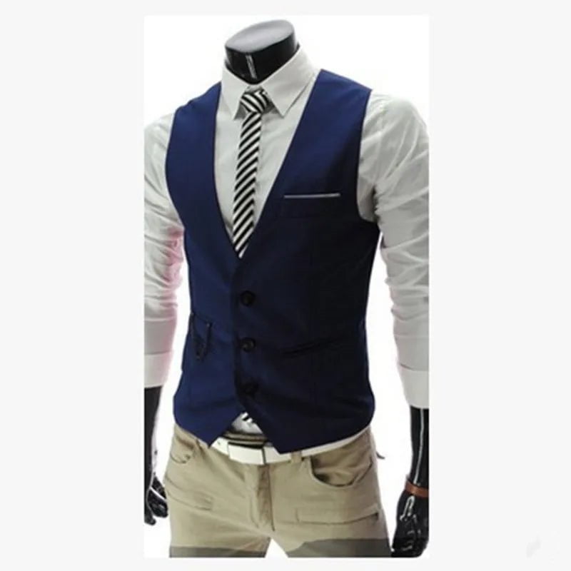 Storazone 2024 New Arrival Dress Vests For Men Slim Fit Mens Suit Vest Male Waistcoat Gilet Homme Casual Sleeveless Formal Business Jacket