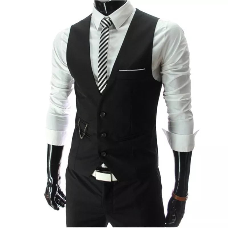 Storazone 2024 New Arrival Dress Vests For Men Slim Fit Mens Suit Vest Male Waistcoat Gilet Homme Casual Sleeveless Formal Business Jacket