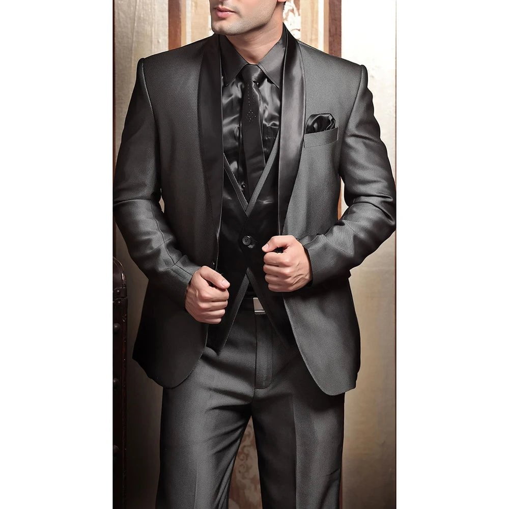 Storazone 2024 New Arrival Tailor Made Mens Suit Single Breasted Black Business Wedding Set 3 Piece(Jacket+Pant+Vest) Luxury Outfit Blazer