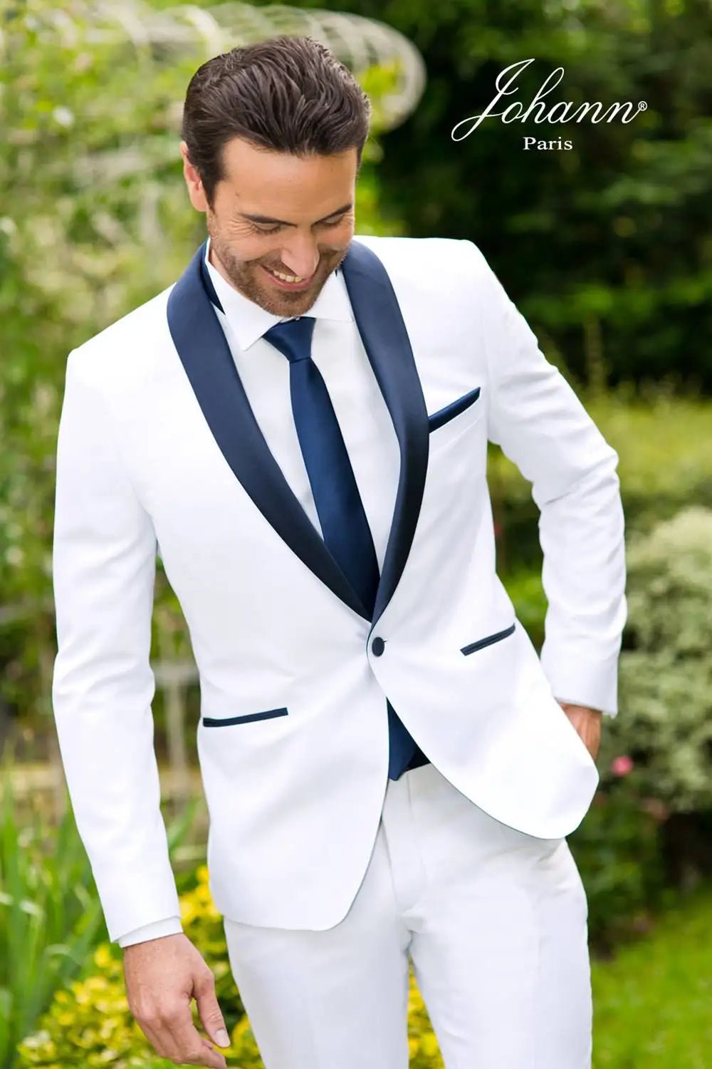 Storazone 2024 Tailor Made Mens Suit White Single Breasted Groom Tuxedos Groomsmen 2 Pieces(Jacket+Pant+Tie)traje de novio para boda