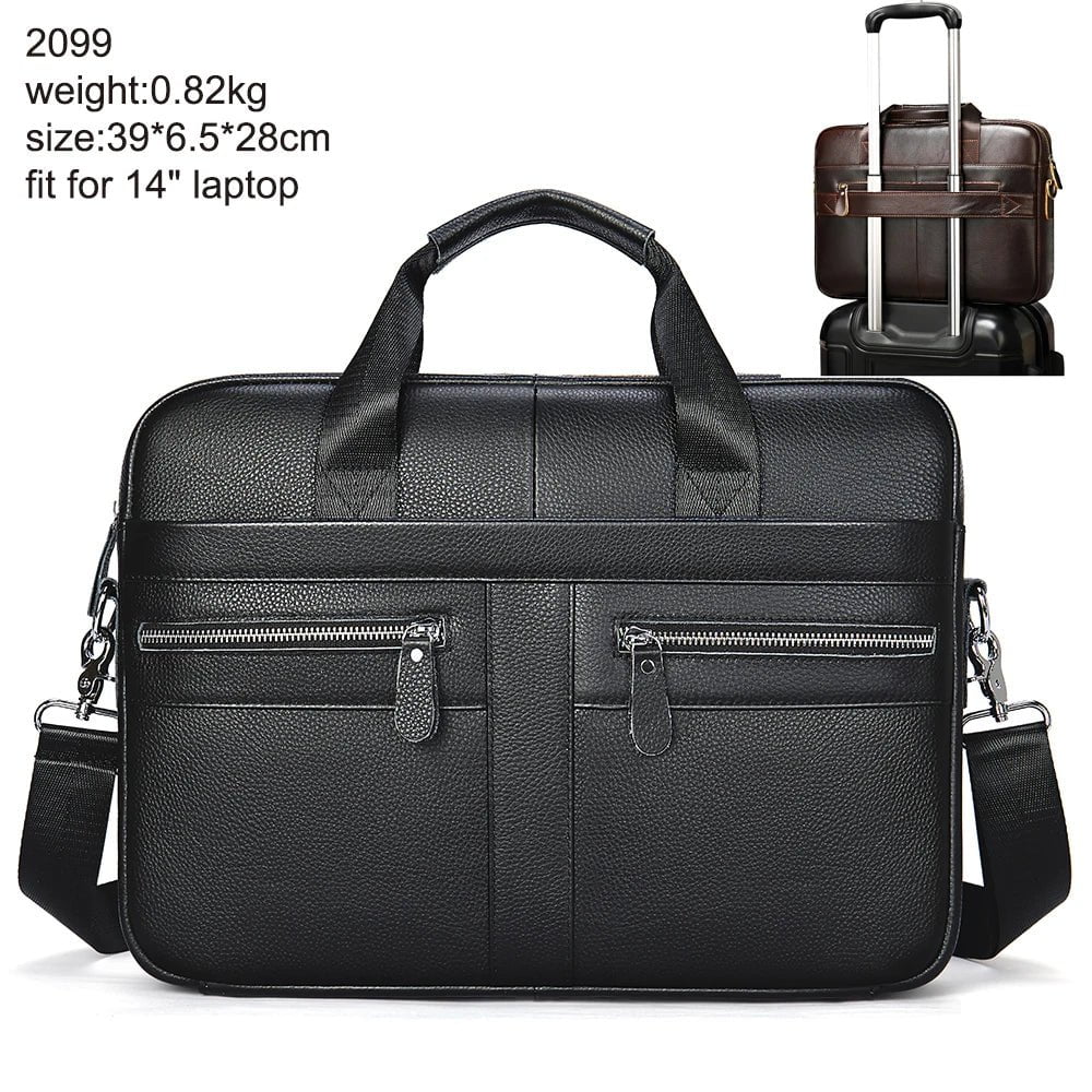 Storazone 2099upgradeA4black / CHINA WESTAL Bag men's Genuine Leather briefcase Male man laptop bag natural Leather for men Messenger bags men's briefcases 2019