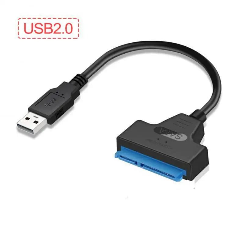 Storazone 20CM black blue / france SATA To USB 3.0 / 2.0 Cable Up To 6 Gbps For 2.5 Inch External HDD SSD Hard Drive SATA 3 22 Pin Adapter USB 3.0 To Sata III Cord