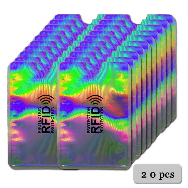 Storazone 20pcs Colorful Anti Rfid Card Holder Blocking Reader Lock Bank Card ID Card Case Protector Metal Credit Card Holder Aluminium Case