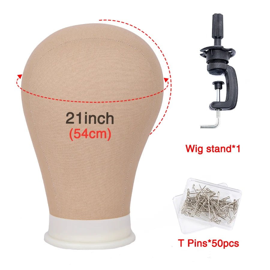 Storazone 21inch set xin / CHINA Alileader Training Mannequin Head Canvas Block Head Display Styling Mannequin Manikin Head Wig Stand Free Get T Needle Holder