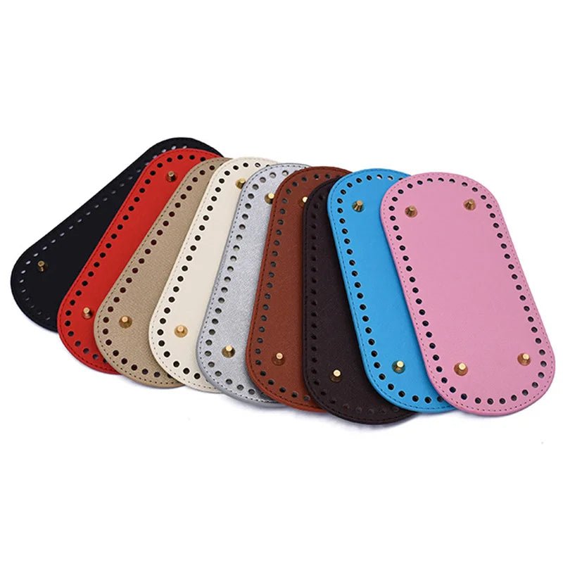 Storazone 22*10cm Long Bottom for Knitted Bag PU leather Bag Base Handmade Bottom With Holes Diy Crochet Bag Bottom accessories