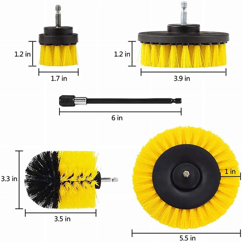 Storazone 22 /3Pcs Electric Drill-Brush Kit Power Scrubber Brush For Carpet Bathroom Surface Tub Furniture Shower Tile Tires Cleaning Tool