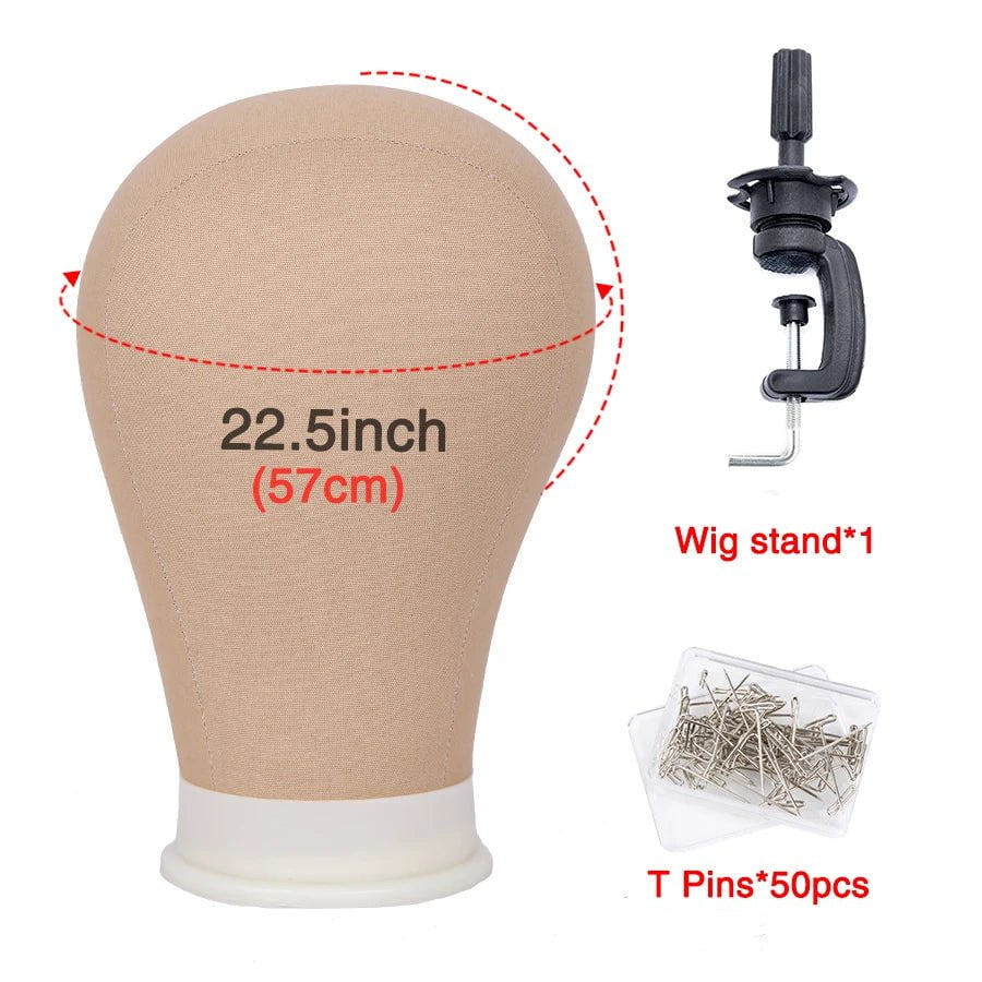 Storazone 22.5inch set xin / CHINA Alileader Training Mannequin Head Canvas Block Head Display Styling Mannequin Manikin Head Wig Stand Free Get T Needle Holder