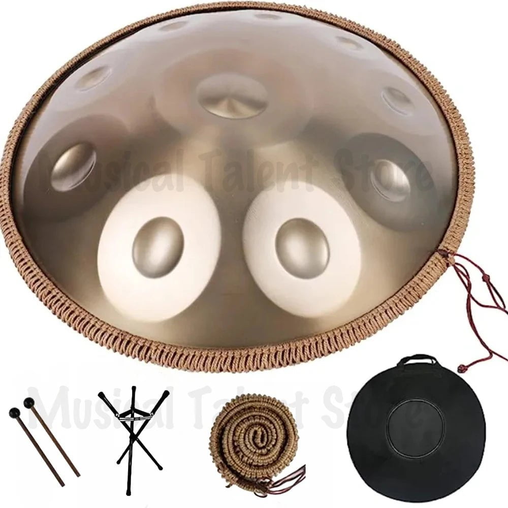 Storazone 22in12notes440HZ 440Hz,432Hz Gold Handpan Drum with Steel Tongue for Yoga, Meditation Instrument, Beginner, Tambor Gift, 22 in, 9, 10, 12 notes