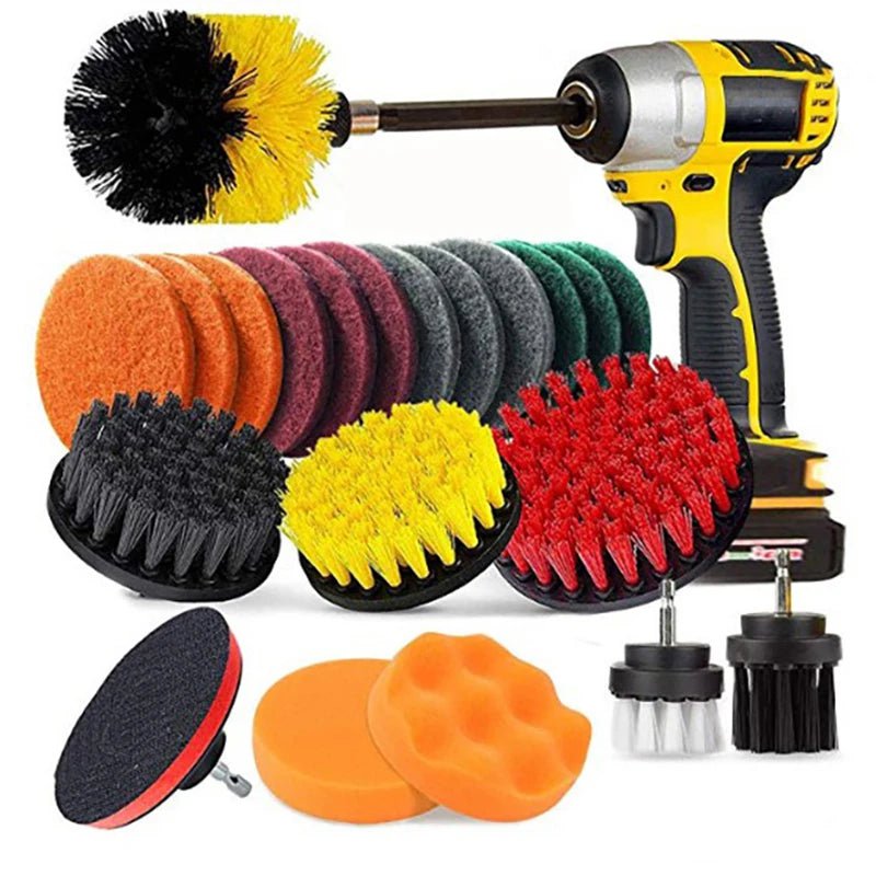 Storazone 22pcs 22 /3Pcs Electric Drill-Brush Kit Power Scrubber Brush For Carpet Bathroom Surface Tub Furniture Shower Tile Tires Cleaning Tool