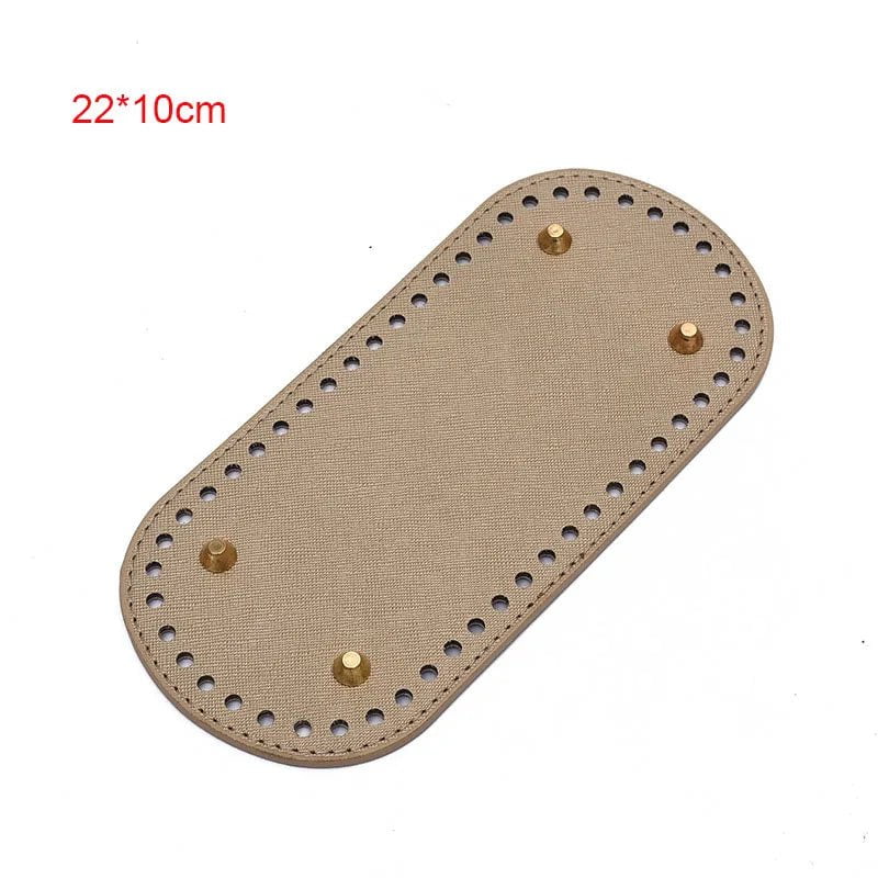 Storazone 22x10cm 1 22*10cm Long Bottom for Knitted Bag PU leather Bag Base Handmade Bottom With Holes Diy Crochet Bag Bottom accessories