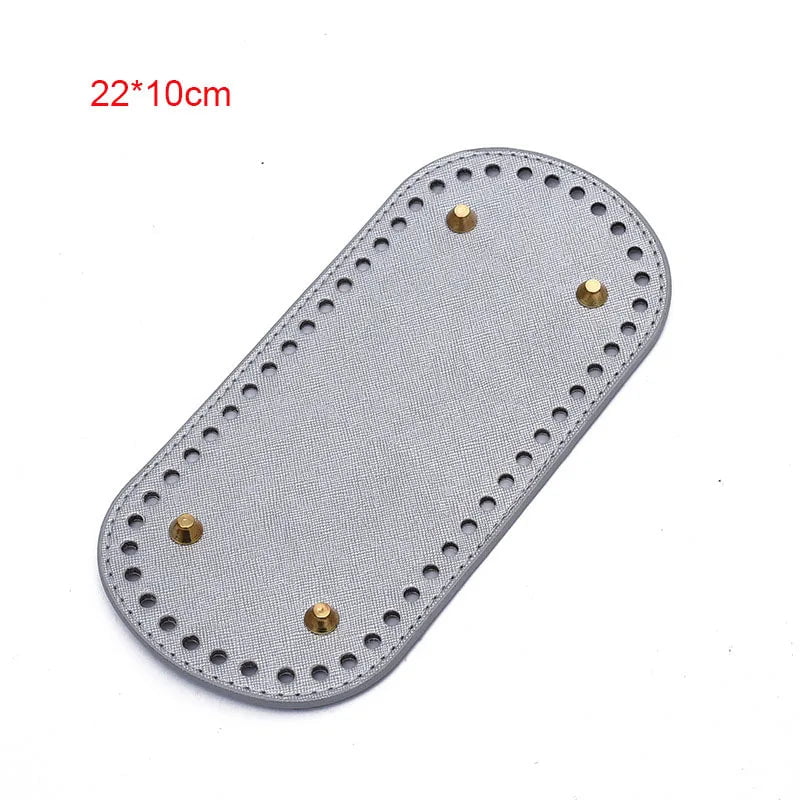 Storazone 22x10cm 2 22*10cm Long Bottom for Knitted Bag PU leather Bag Base Handmade Bottom With Holes Diy Crochet Bag Bottom accessories