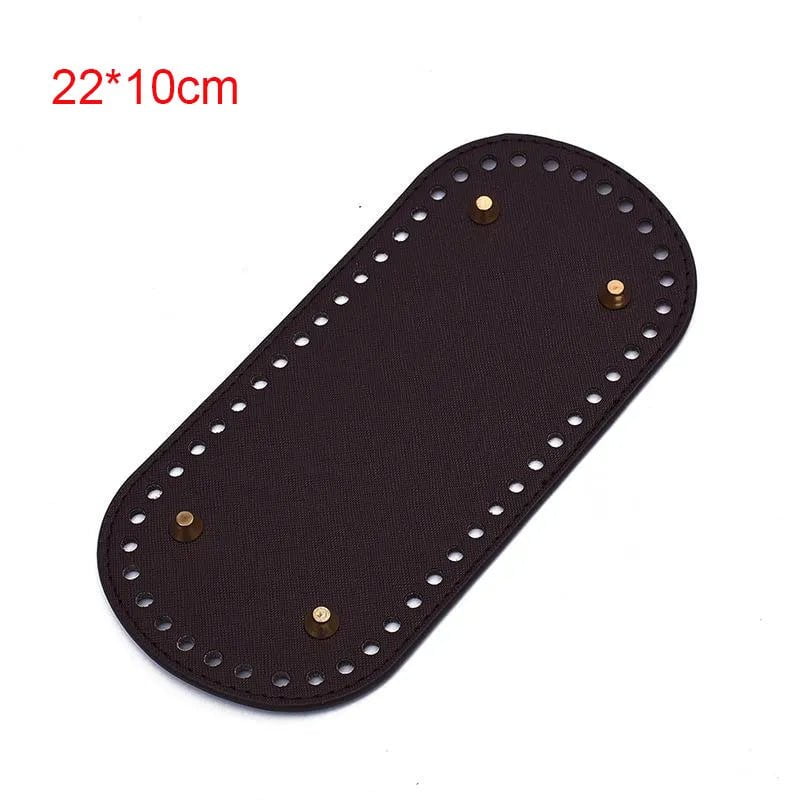 Storazone 22x10cm 22*10cm Long Bottom for Knitted Bag PU leather Bag Base Handmade Bottom With Holes Diy Crochet Bag Bottom accessories