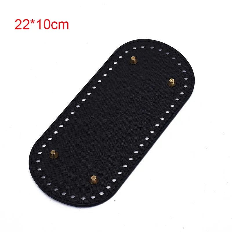 Storazone 22x10cm 5 22*10cm Long Bottom for Knitted Bag PU leather Bag Base Handmade Bottom With Holes Diy Crochet Bag Bottom accessories