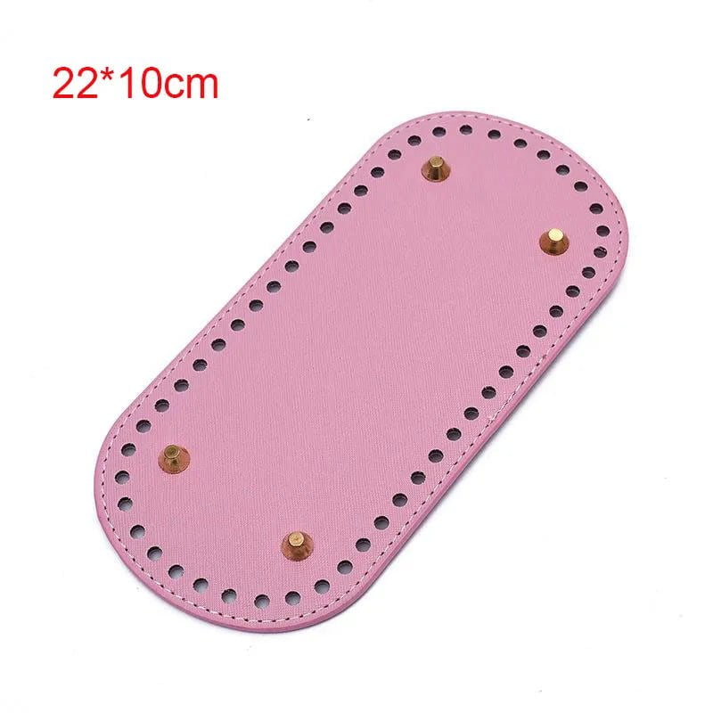 Storazone 22x10cm 6 22*10cm Long Bottom for Knitted Bag PU leather Bag Base Handmade Bottom With Holes Diy Crochet Bag Bottom accessories