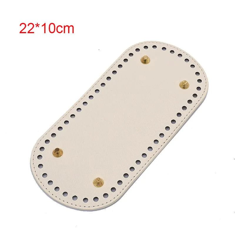 Storazone 22x10cm 7 22*10cm Long Bottom for Knitted Bag PU leather Bag Base Handmade Bottom With Holes Diy Crochet Bag Bottom accessories