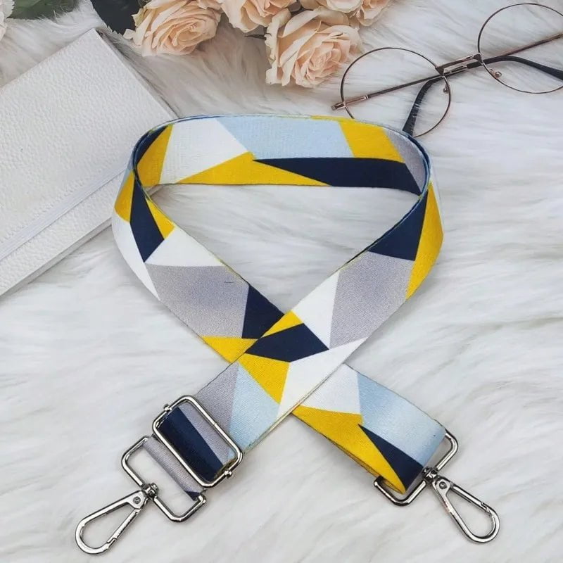 Storazone 23 / Gold buckle Women Colorful Fabric Shoulder Strap Lady Bag Accessories Adjustable Removable Wide Shoulder Crossbody Messenger Nylon Bag Strap