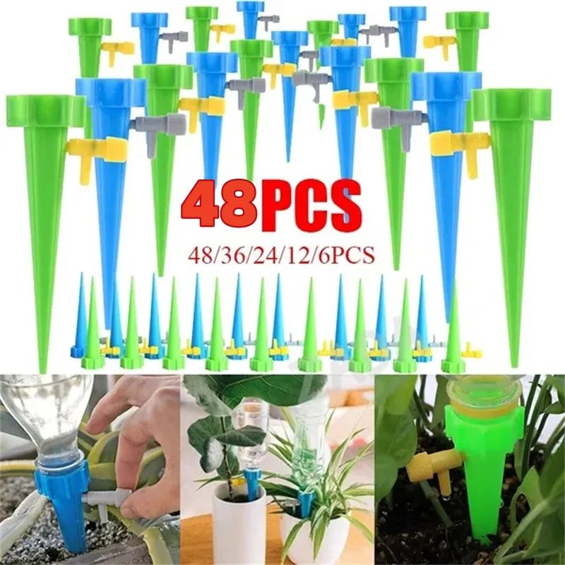 Storazone 24PCS Blue Self Watering Kits Waterers Drip Irrigation Indoor Plant Watering Device Gardening Flowers and Plants Automatic Waterer Gadgets